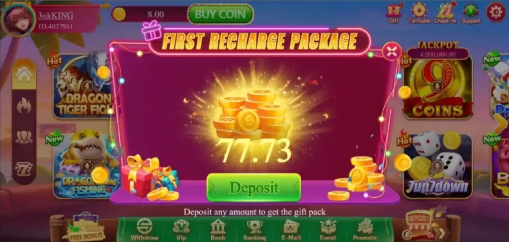 Lucky 33 First Deposit Package